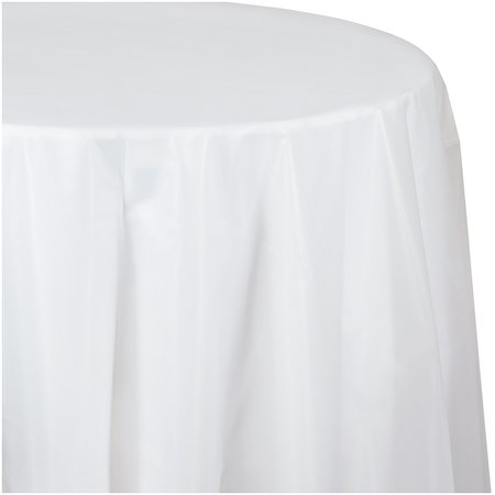 TOUCH OF COLOR Clear Round Plastic Tablecloth, 82", 12PK 700418